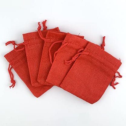 Pack Of 25 Burlap Gift Bags with Drawstring Linen Jewelry Pouches Wedding Hessian Jute Bags for Birthday and Treat Pouches Party Wedding Favors Gift
