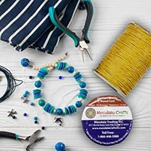 Mandala Crafts 1.5mm 109 Yards Black Cotton Waxed Cord for Jewelry Making Bracelet Cord Waxed String - Beading String Thread Jewelry Cords for Necklaces String