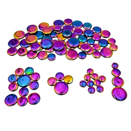 200g Iridescent Round Mosaic Tiles for Crafts Bulk