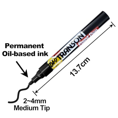 Black and White Permanent Paint Markers for Fabric Rock Craft Diy Painting Medium Tip Oil Based Waterproof (2 Count)
