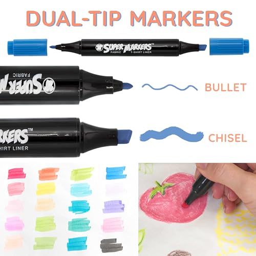 Super Markers 20 Pastel Dual Tip Fabric Markers (20 Count)