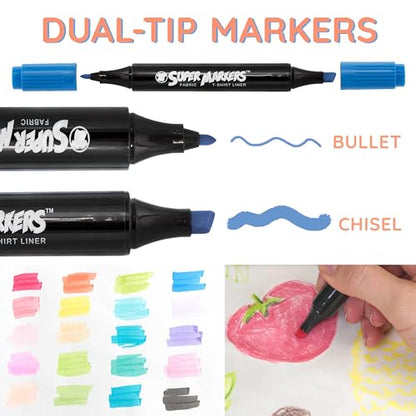 Super Markers 20 Pastel Dual Tip Fabric Markers (20 Count)