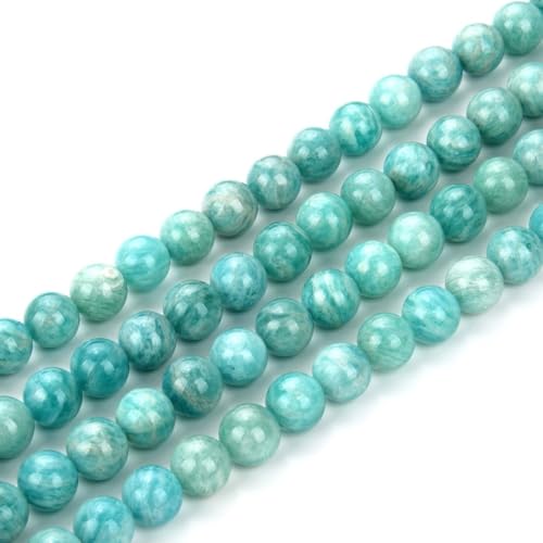 180pcs Adabele Natural Grade A Brazil Amazonite Healing Gemstone 4mm Small Round Beads Gem Stone Spacer for DIY Craft Jewelry Making GE8 (178 Count)