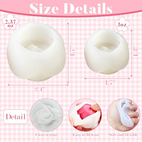 2 Pcs Rose Candle Molds (2 Count)
