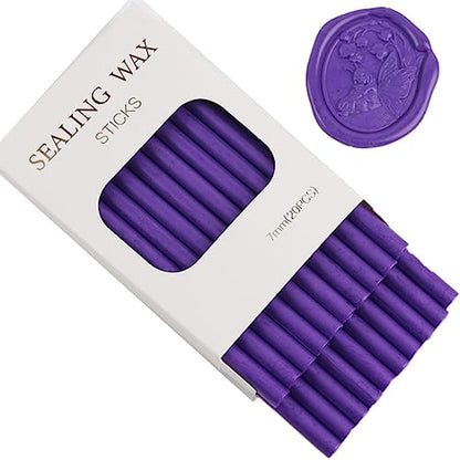 20pcs Purple Wax Seal Sticks for Wedding Invitations & Envelope Sealing (20 Ounce)