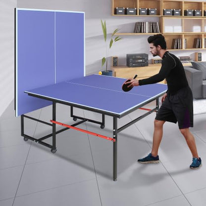8FT/9FT Mid-Size Table Tennis Table Ping-Pong Table Set Foldable & Portable Table Indoor Outdoor for Family Game