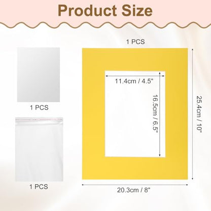Picture Mats 8 x 10 Mat Board Center for 5 x 7 Pictures Acid Free White Core Bevel Cut Frame Mattes with Backing for Display Art Measuring