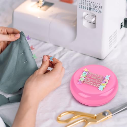 Magnetic Pin Cushion with 100pcs Butterfly Head Straight Pins