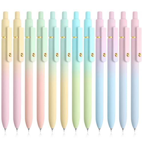 12 Pcs Gel Pens 0.5mm Quick Dry Black Ink Pens Fine Point Smooth Writing Pens (12 Count)