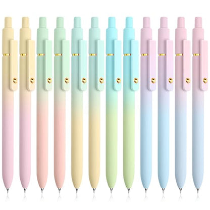 12 Pcs Gel Pens 0.5mm Quick Dry Black Ink Pens Fine Point Smooth Writing Pens (12 Count)