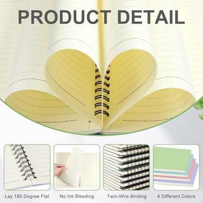 4 Pcs Spiral Notebooks (4 Count)