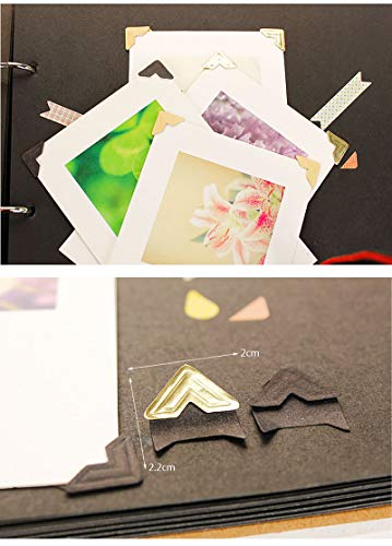 10 Sheet (240-pack) Photo Corners Self Adhesive Photo Foto Corner Stickers for Scrapbooking Personal Journal (Style2-10sheet Gold) (240 Count)