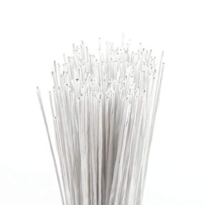 24 Gauge White Floral Wire Stem for Flower Arrangement Craft Supply