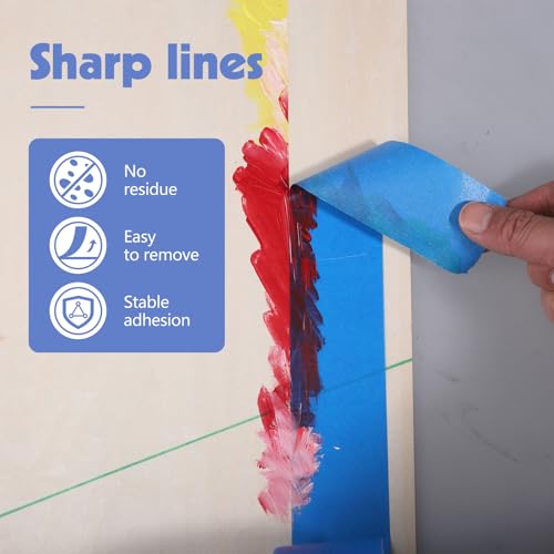 8 Rolls Painters Tape 2 Inch Wide Blue Painters Tape for Wall Painting (8 Count)