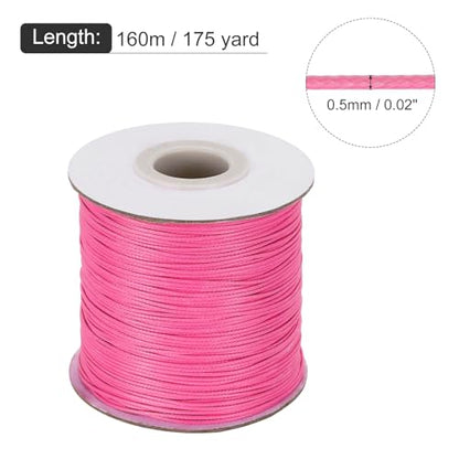 Waxed Cord 0.5mm Waxed Polyester Cord 175 Yard Wax String for Bracelet Making