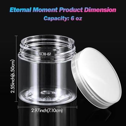 36 Pack 6 OZ Plastic Jars Clear Cosmetic Container with Lids (36 Count)
