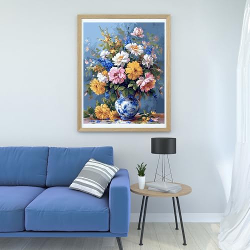 14ct Counted Stamped Cross Stitch Kits for Adults Elegant Flowers Printed Cross Stitch Patterns Art Crafts Cross Stitch Supplies