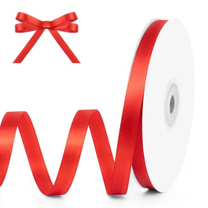 3 8" x 50 Yards Red Satin Ribbon Crafts Gift Wrapping (150 Foot)