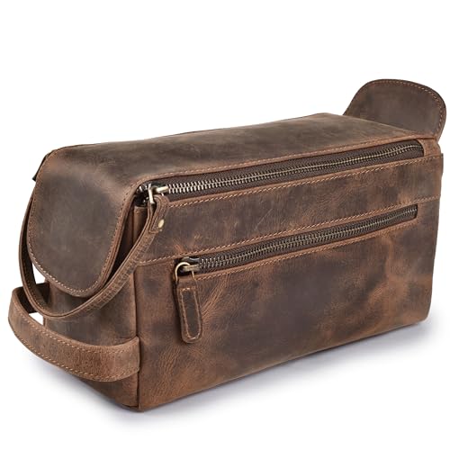 Full Grain Leather Toiletry Bag for Men & Women