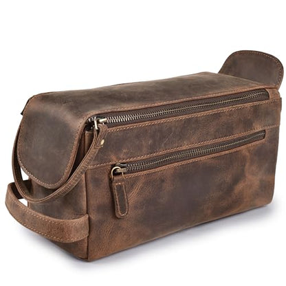 Full Grain Leather Toiletry Bag for Men & Women