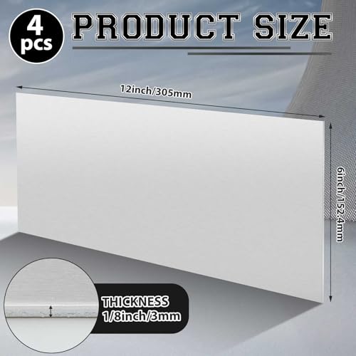 4 Pack 5052 Aluminum Sheet Metal 6" x 12" Aluminum Plate 1 (4 Count)