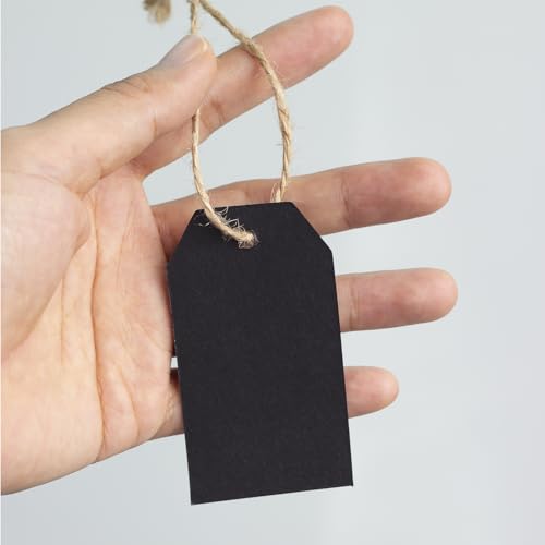 200PCS Paper Gift Tags with Free 200PCS Black Cotton Strings (200 Count)