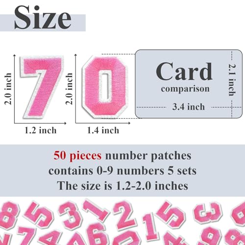 Number Iron On Patches (50 Count)