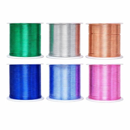 18 GA Pink Green Blue Assorted Anodized Aluminum Craft Wire (450 Foot)