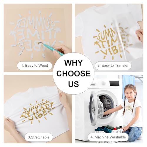 Gold HTV Heat Transfer Vinyl Bundle (10 Count)