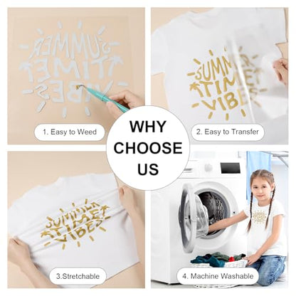 Gold HTV Heat Transfer Vinyl Bundle (10 Count)