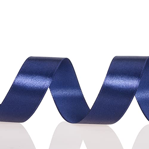 1 Inch Navy Solid Satin Ribbon for Gift Wrapping (150 Foot)