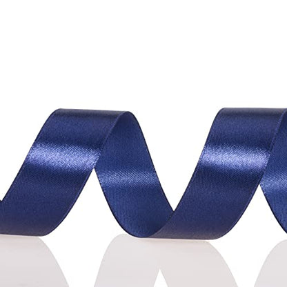 1 Inch Navy Solid Satin Ribbon for Gift Wrapping (150 Foot)
