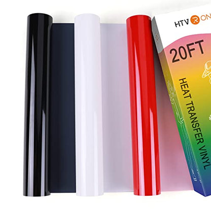Heat Transfer Vinyl Red Black and White HTV Rolls (3 Count)