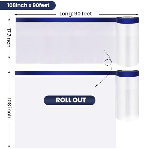 ADHES Painters Plastic with Tape (3 Count)