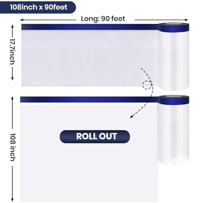 ADHES Painters Plastic with Tape (3 Count)