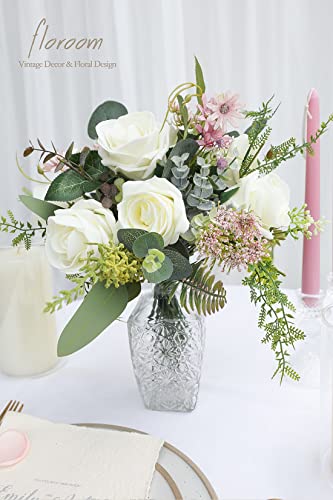 Artificial Flowers 20pcs Real Looking Ivory High (20 Count)