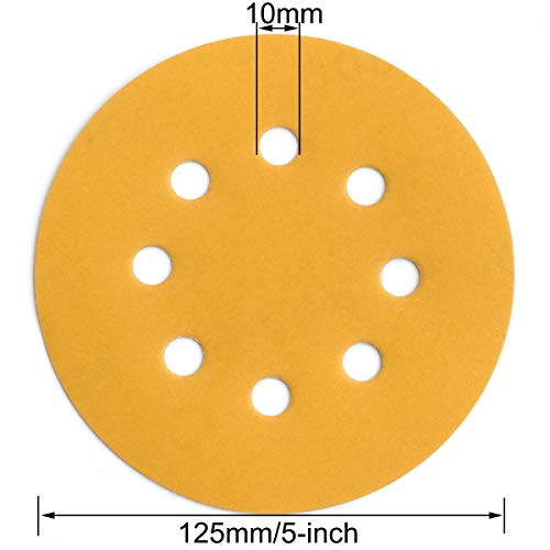 5-Inch 8-Hole Hook and Loop Sanding Discs 800-Grit, 50-Pack (50 Count)