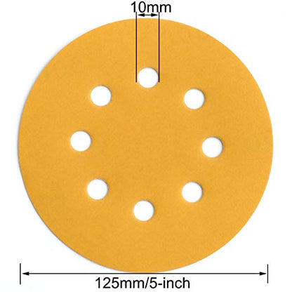 5-Inch 8-Hole Hook and Loop Sanding Discs 800-Grit, 50-Pack (50 Count)