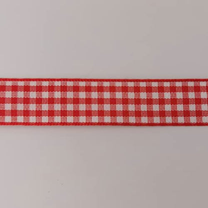 Red and White 100% Polyester Gingham Ribbon 25 Yards Each Roll (75 Foot)