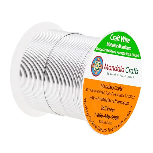 22 Gauge Silver Tone Anodized Aluminum Craft Wire (100 Foot)