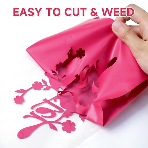 RENLITONG Rose Red Iron on Vinyl 12Inch by 20ft Roll Heat Transfer Vinyl for T