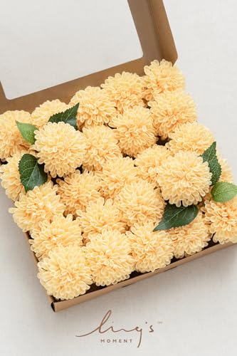 Creamy Yellow Artificial Dahlias (25 Count)