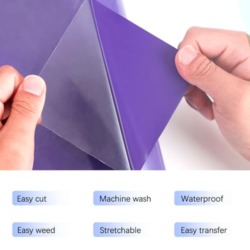 RENLITONG Purple Iron on Vinyl 12Inch by 13ft Roll Heat Transfer Vinyl for T (14.4 Ounce)
