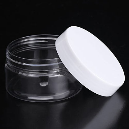 12 Pack 4 oz Plastic Container Jars with Lids Round Clear Travel Cosmetic Container Jars for Toiletries (12 Count)