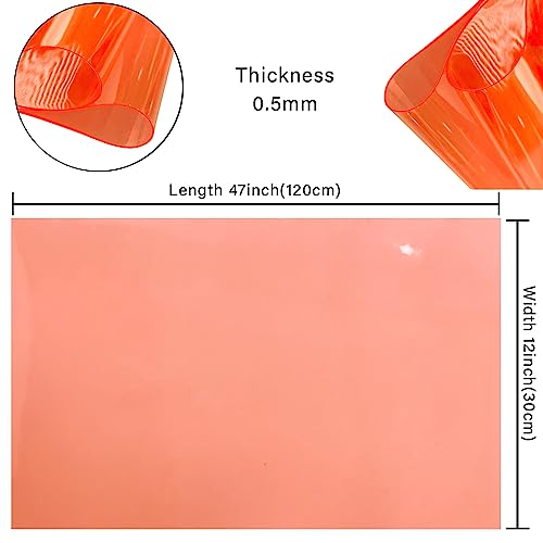 HYANG Tomato Transparent PVC Super Clear Holographic Vinyl Faux Leather Sheets 1 Roll 12" x 47"