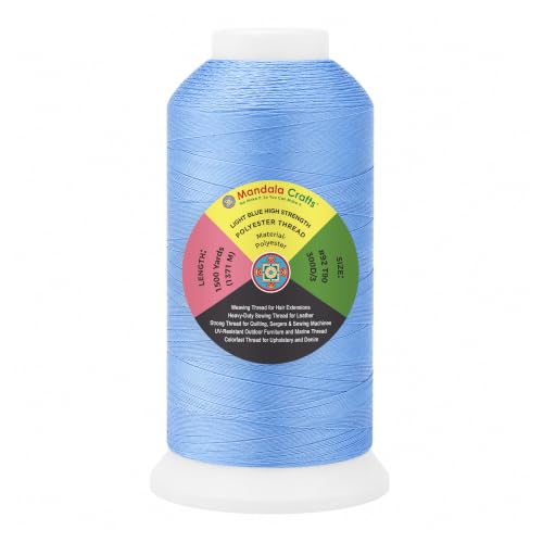 Light Blue Tex 90 Polyester Heavy Duty Thread for Upholstery