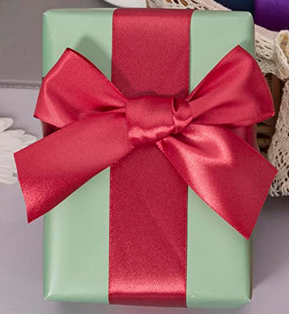 1 1 2 Inch Dark Red Solid Satin Ribbon for Gift Wrapping (150 Foot)