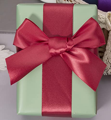 1 1 2 Inch Dark Red Solid Satin Ribbon for Gift Wrapping (150 Foot)