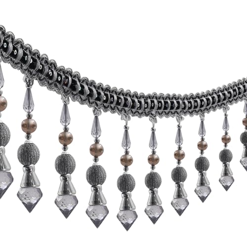 3yards Beading Fringe Trimming Long Beads Tassel Curtain Trim Ribbon Trim for Cover Edge Decorative