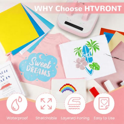 HTV Heat Transfer Vinyl 47 Pack 12" x 10" Iron on Vinyl for T